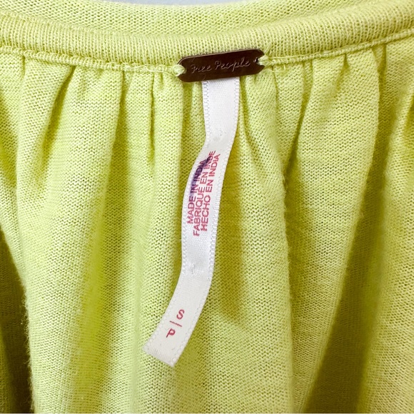 Free People Lime Embroidered Flowy Tank Top - Picture 5 of 7